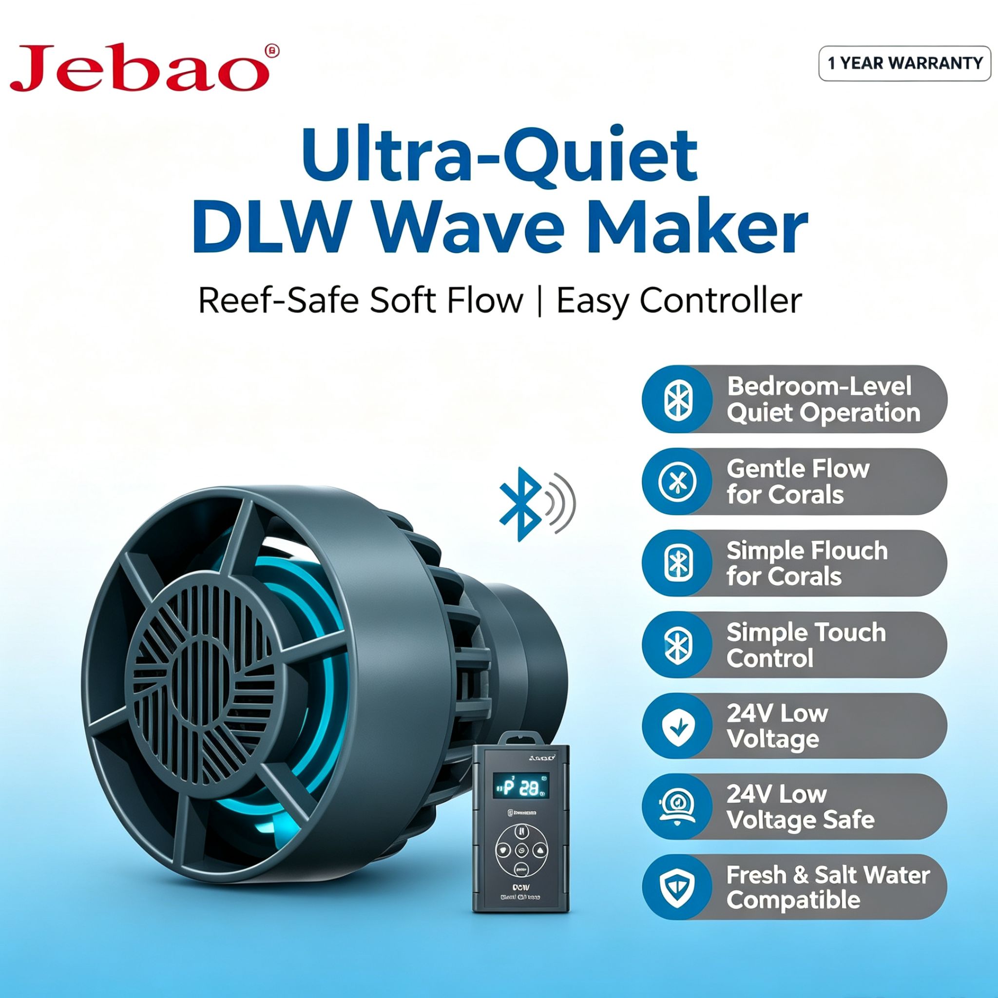 Marine Aquarium App - Jebao Jecod DLW-5/20 Serie Bluetooth Golfpomp,