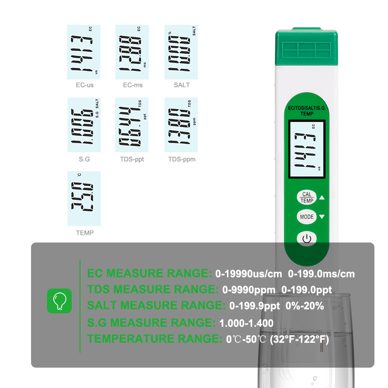 5 In 1 Tds Ec Zout S.g Temp Wa - Marine Aquarium Water Testing recensie en prijs